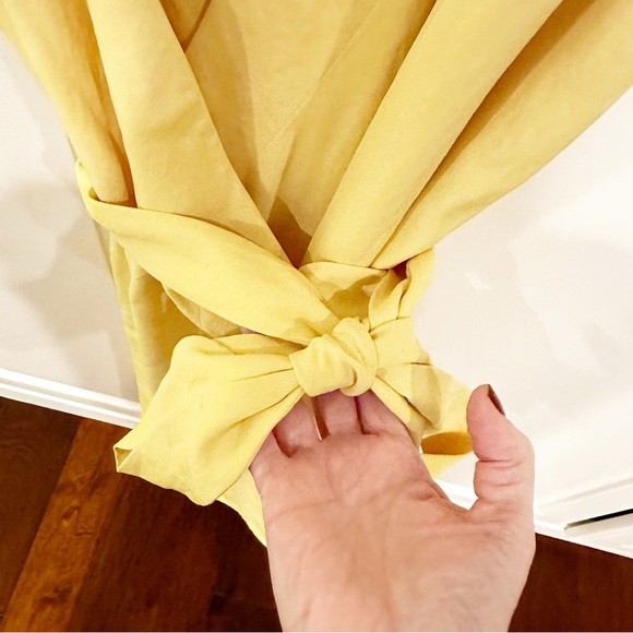 Everlane Women’s Japanese Go Weave Yellow Cap Sleeve Style Wrap Dress Minimalist - Picture 10 of 12